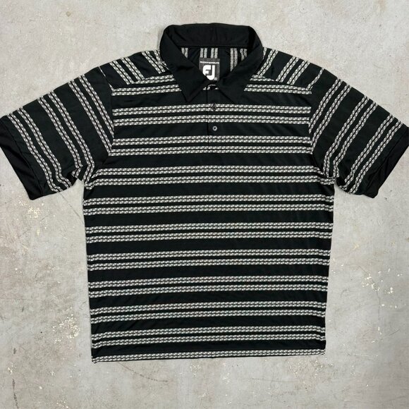 FootJoy Polo Golf Shirt Prodry Superlite Striped Short Sleeve Textured XL - Picture 2 of 9